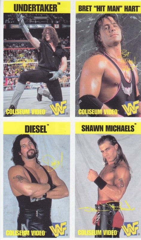 1995 Coliseum Video WWF Fan Card Sheet (4) Nm approx 2017 value:$5 PW Catalog