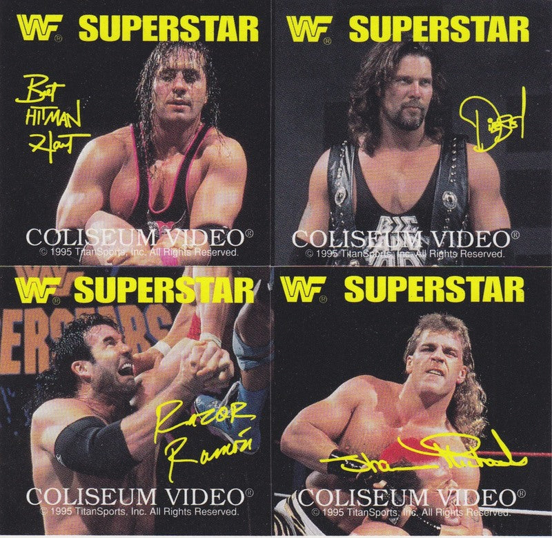 1995 Coliseum Video WWF Stickers Sheet (4) PW Catalog
