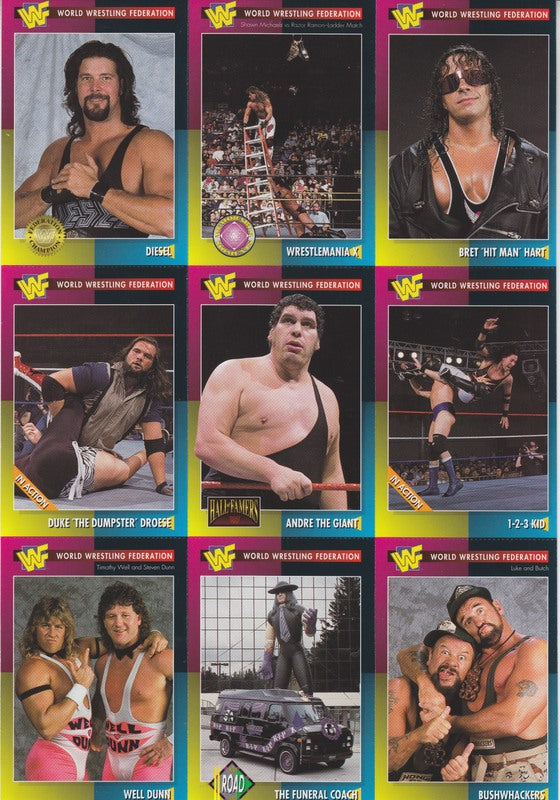 1995 WWF Magazine WWF Trading Cards Series 1 (1-90 on 9 uncut sheets) Nm approx 2017 value:$150 PW Catalog