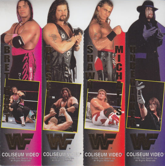 1996 Coliseum Video WWF Bookmarks Set (4) Nm approx 2017 value:$5