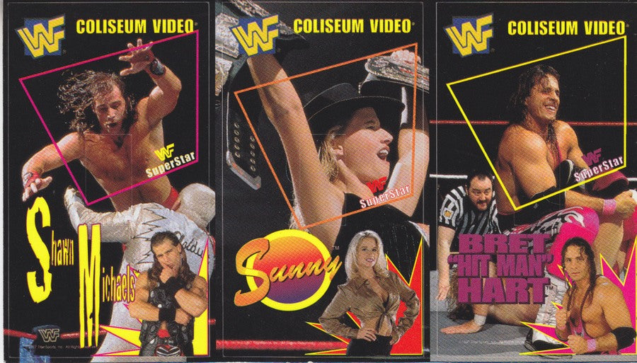 1997 Coliseum Video WWF Sticker Sheet of 3 Nm approx 2017 value:$5 PW Catalog