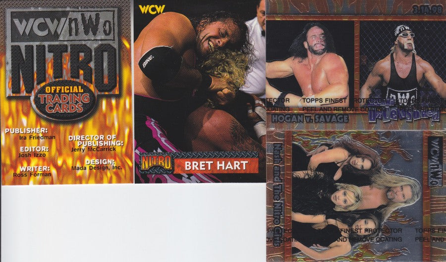 1999 Topps WCW/NWO Nitro Trading Cards Set Nm (72+12 chrome,5 promos) approx 2017 value:$50 PW Catalog