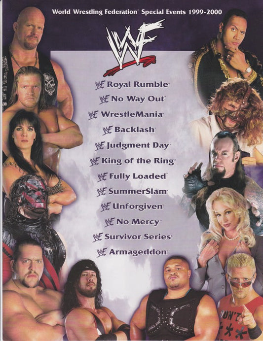 1999 WWF TV Promotional Pay-per-view 8.5x11 PW Catalog