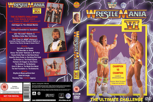 Wrestlemania vi DVDs & Videos Pwcatalog