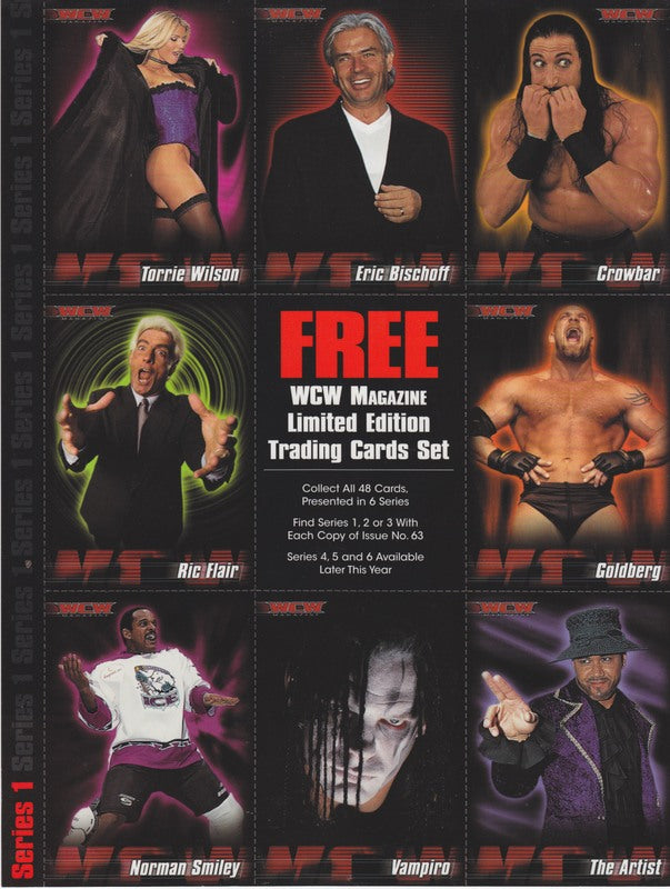 2000 UK Exclusive WCW Magazine Limited Edition Trading Cards Set (48) (Series 1-6 on uncut sheets of 8 cards each) approx 2017 value:$300 PW Catalog
