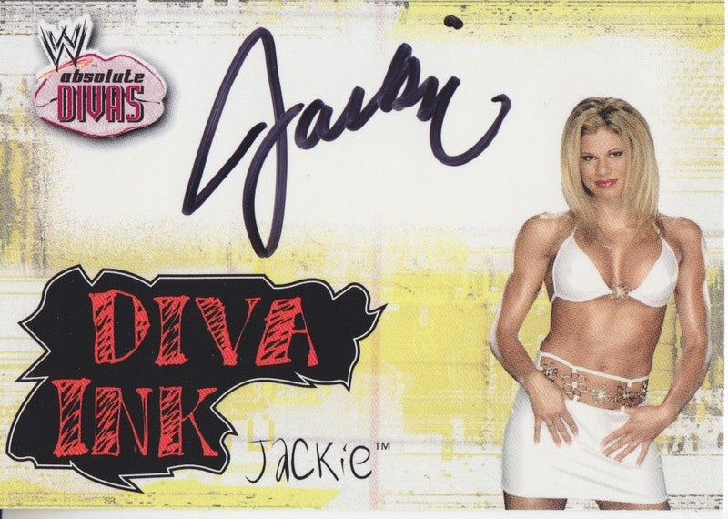 2002 Fleer WWF Absolute Divas Jackie Autograph 2017 approx value:$15 PW Catalog