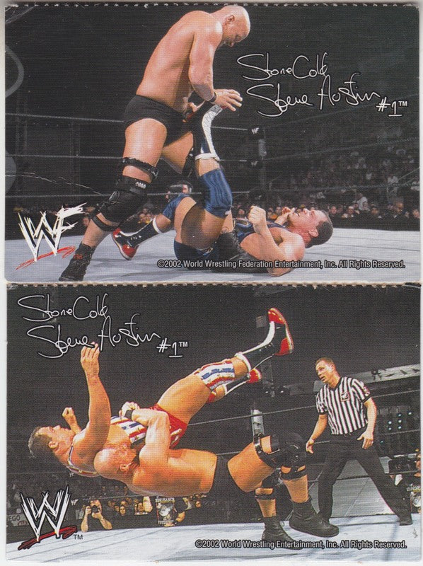 2002 Good Humor WWF/WWE Ice Cream Set#13 (11 w/both Austin variations) Ex/Nm approx 2017 value:$125 PW Catalog