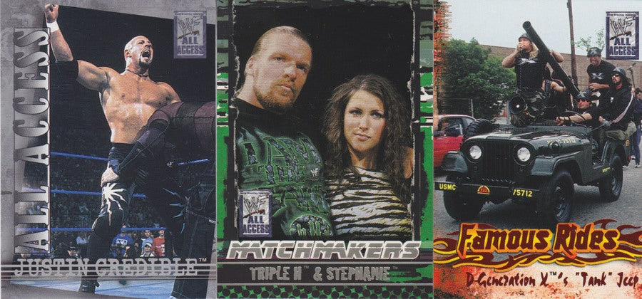 2002 Fleer WWF All Access Set (100+12 Rides,15 Matchmakers) Nm PW Catalog