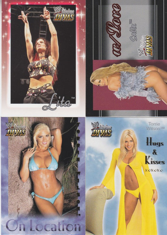 2003 Fleer WWE Divine Divas Set (90+16 Love,14 Hugs, 16 Location) Nm