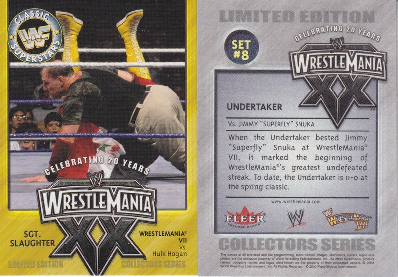 2003/04 Fleer WWE Wrestlemania XX PPV Promotional Set (8 series of 5=40) Nm approx value:$300 PW Catalog