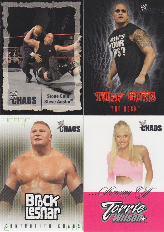 2004 Fleer WWE Chaos Set (95+12 Tuff, 15 Controlled, 16 Showing Off) Nm