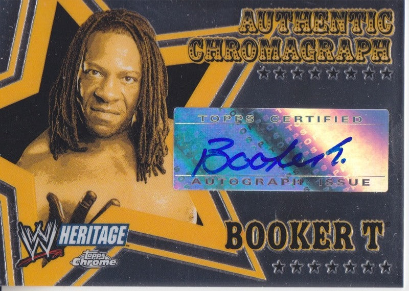 2006 Topps WWE Heritage Chrome Booker T Autograph 2017 approx value:$15