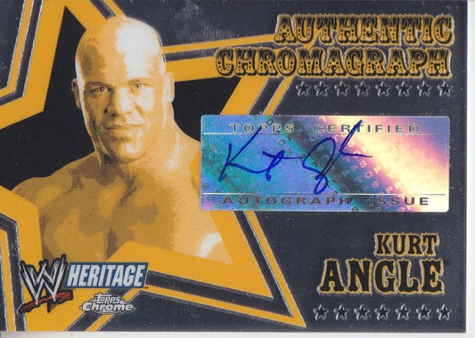 2006 Topps WWE Heritage Chrome Kurt Angle Autograph 2017 approx value:$30