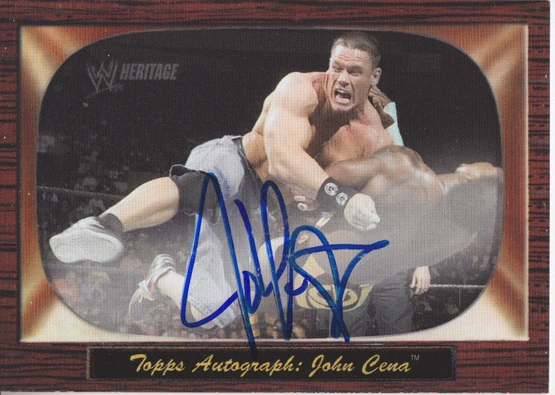 2005 Topps WWE Heritage John Cena Autograph 2017 approx value:$100 PW Catalog