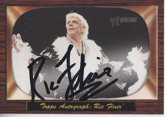 2005 Topps WWE Heritage Ric Flair unreleased/ Autographed (?) card 2017 approx value:$50