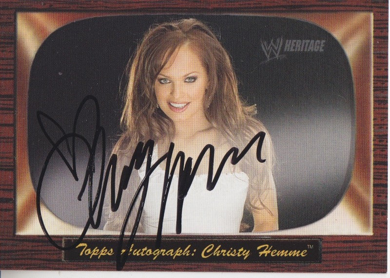 2005 Topps WWE Heritage Christy Hemme Autograph 2017 approx value:$50 PW Catalog