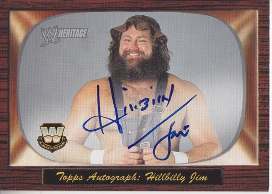 2005 Topps WWE Heritage Hillbilly Jim Autograph 2017 approx value:$75