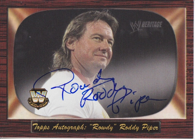 2005 Topps WWE Heritage Roddy Piper Autograph 2017 approx value:$200 PW Catalog