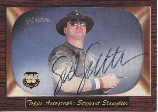 2005 Topps WWE Heritage Sgt. Slaughter Autograph 2017 approx value:$30