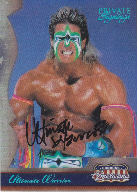 2007 Donruss Americana Ultimate Warrior Private Signings autograph 2017 approx value:$300 PW Catalog
