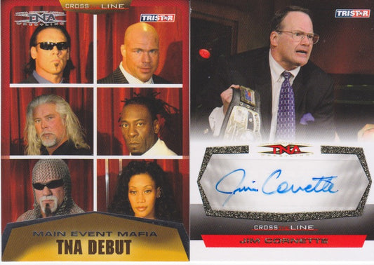 2008 Tristar Productions TNA Cross The Line set (100) w/ Cornette auto Nm