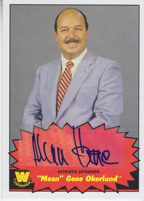 2012 WWE Topps Heritage Gene Okerlund Autograph 2017 approx value:$25 PW Catalog