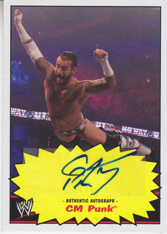 2012 WWE Topps Heritage CM Punk Autograph 2017 approx value:$50 PW Catalog