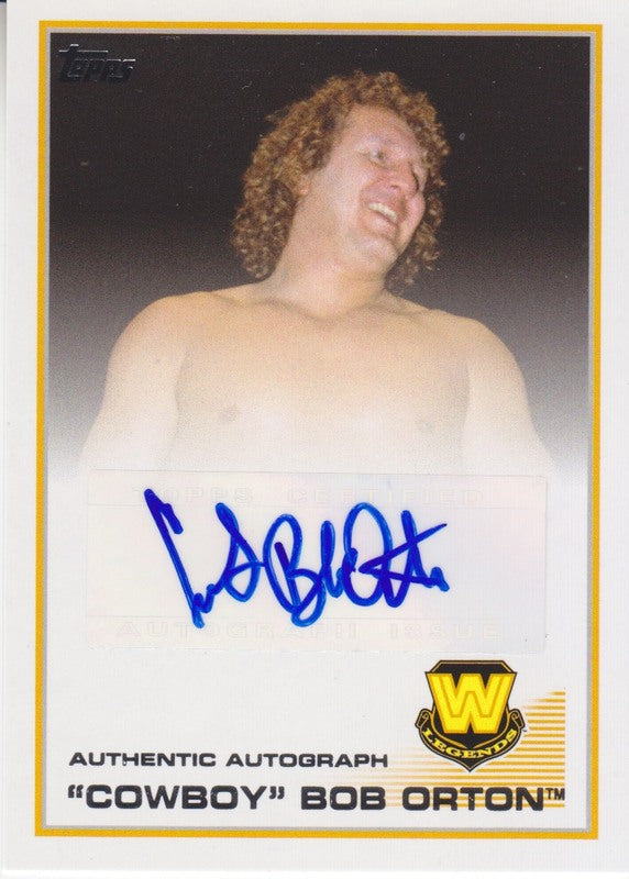 2013 Topps WWE Triple Threats Bob Orton Autograph 2017 approx value:$20 PW Catalog