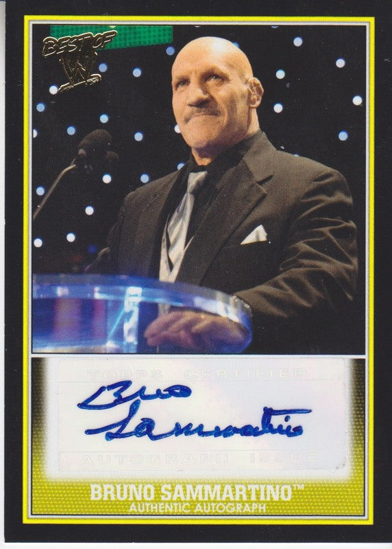 2013 Topps WWE Best of the WWE Bruno Sammartino Autograph 2017 approx value:$35 PW Catalog