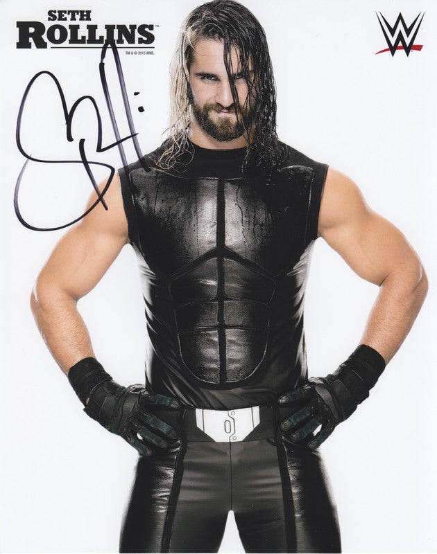 2015 Seth Rollins (signed) WWE Promo Photo