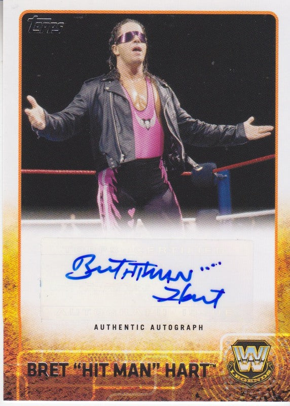 2015 Topps WWE Bret Hart Autograph 2017 approx value:$50 PW Catalog