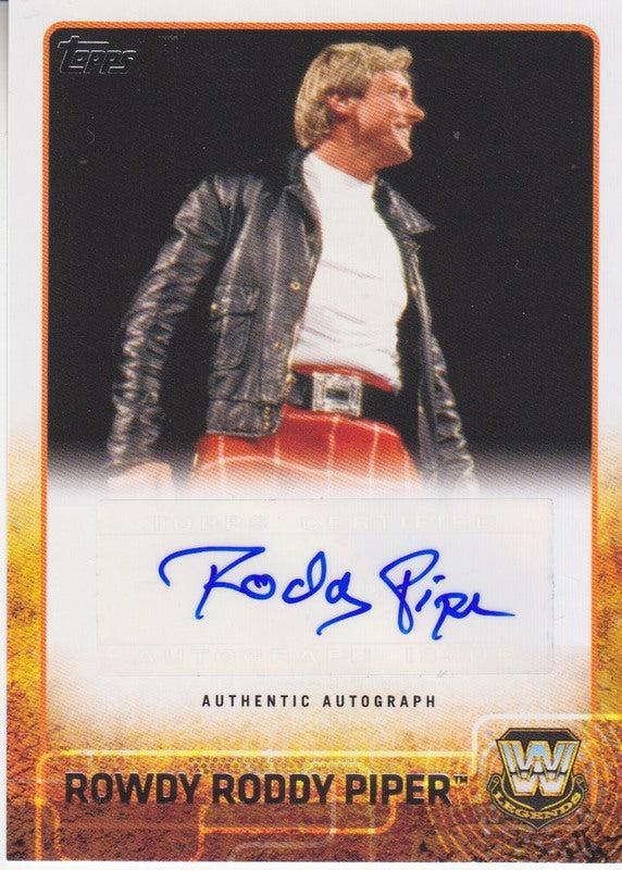 2015 Topps WWE Roddy Piper Autograph 2021 approx value:$100 PW Catalog