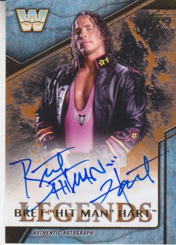 2017 Topps WWE Legends Bret "Hitman" Hart auto 2018 approx value:$35 PW Catalog