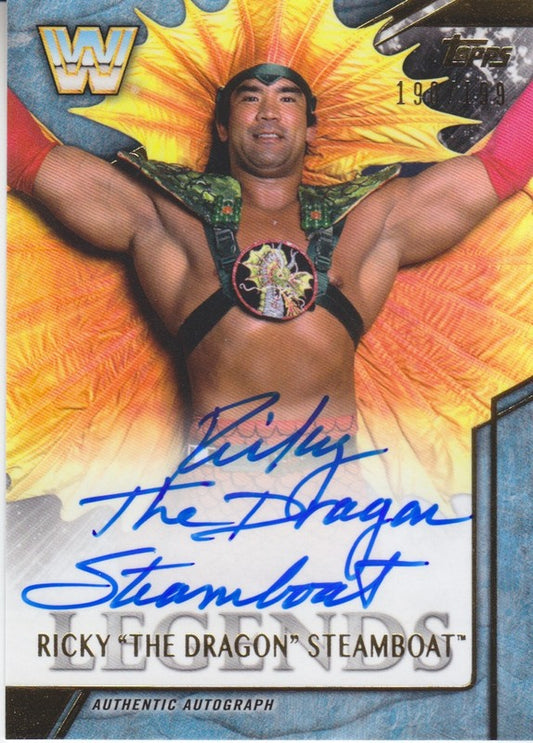 2017 Topps WWE Legends Ricky Steamboat auto 2018 approx value:$25
