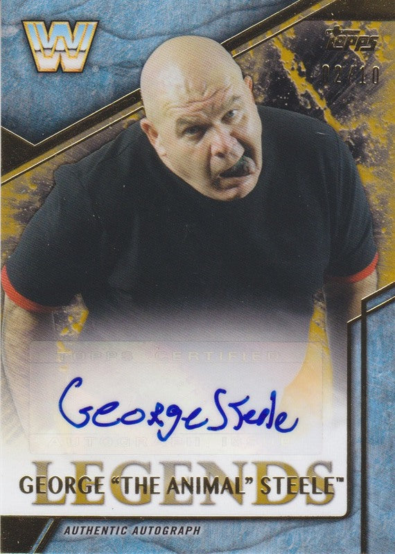 2017 Topps WWE Legends George Steele (Gold 2/10) auto approx value:$150 PW Catalog