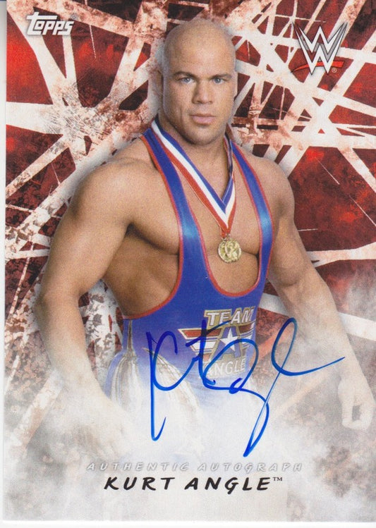 2018 Topps WWE Road to Wrestlemania Kurt Angle autograph 2018 approx value:$25