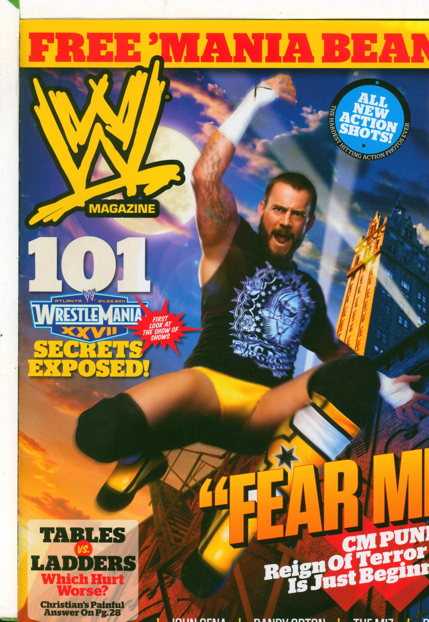 WWE Magazine March 2011 Wrestlemanie free `mania beane Magazine PWcatalog
