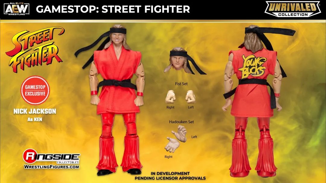 AEW Jazwares Unrivaled Collection Street Fighter Nick Jackson as Ken [Exclusive]