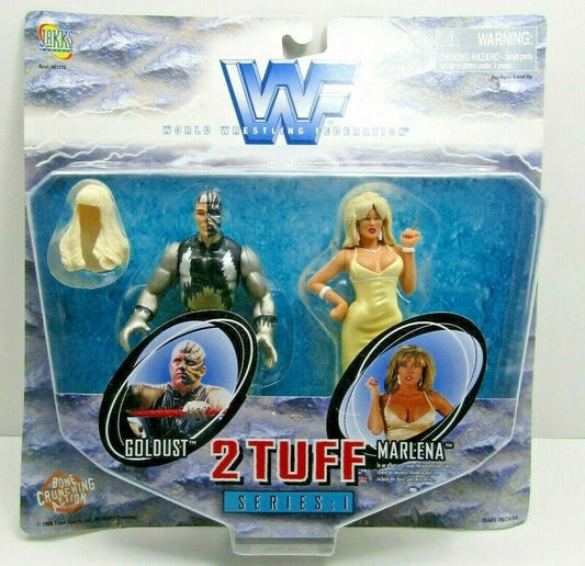 1998 WWF Jakks Pacific 2 Tuff 1 Goldust & Marlena
