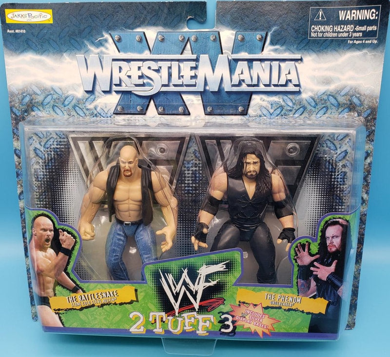 1999 WWF Jakks Pacific 2 Tuff 3 "The Rattlesnake" Stone Cold Steve Austin & "The Phenom" Undertaker Action & Toy Figures PWcatalog