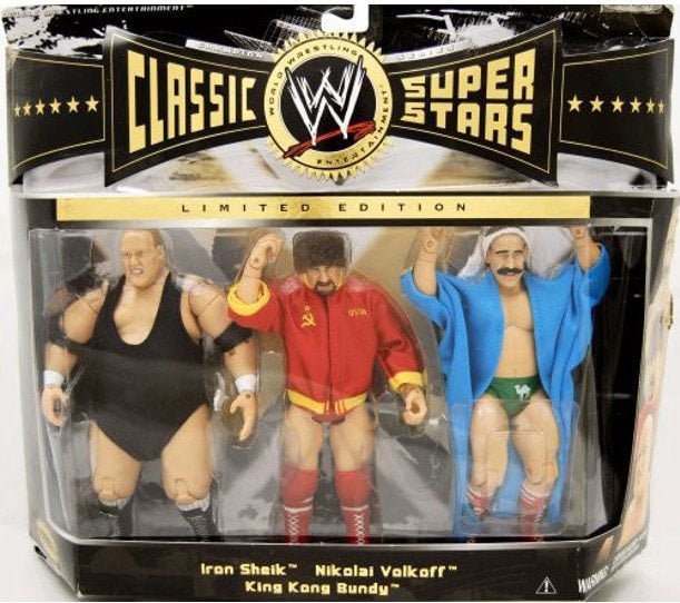 WWE Jakks Pacific Classic Superstars 3-Packs 4 Iron Sheik, Nikolai Volkoff & King Kong Bundy