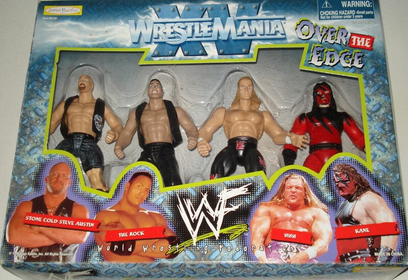 1999 WWF Jakks Pacific WrestleMania XV Over the Edge Box Set: Stone Cold Steve Austin, The Rock, HHH & Kane [Exclusive] Action & Toy Figures PWcatalog