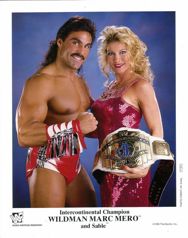 1996 WWF IC CHAMPION Wildman Marc Mero , Sable (RARE) P363b color PW Catalog