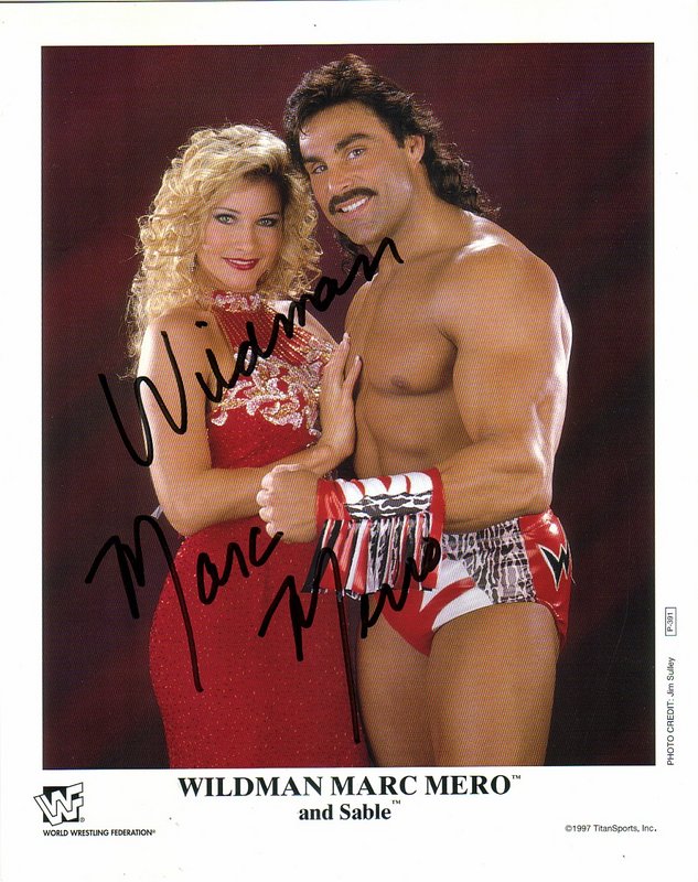 1997 Wildman Marc Mero , Sable (signed by both) P404 color PW Catalog