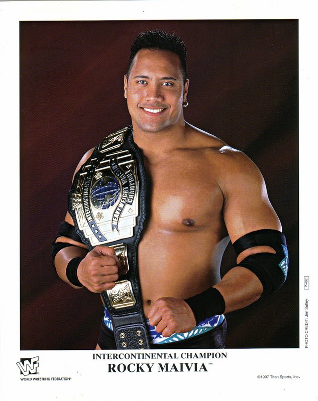 1997 WWF IC CHAMPION Rocky Maivia P402 (RARE) color PW Catalog