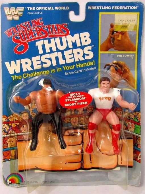 WWF LJN Wrestling Superstars Thumb Wrestlers Ricky "The Dragon" Steamboat vs. Roddy Piper Action & Toy Figures PWcatalog