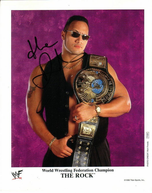 1998 WWF CHAMPION The Rock P494 (RARE/Signed) Color