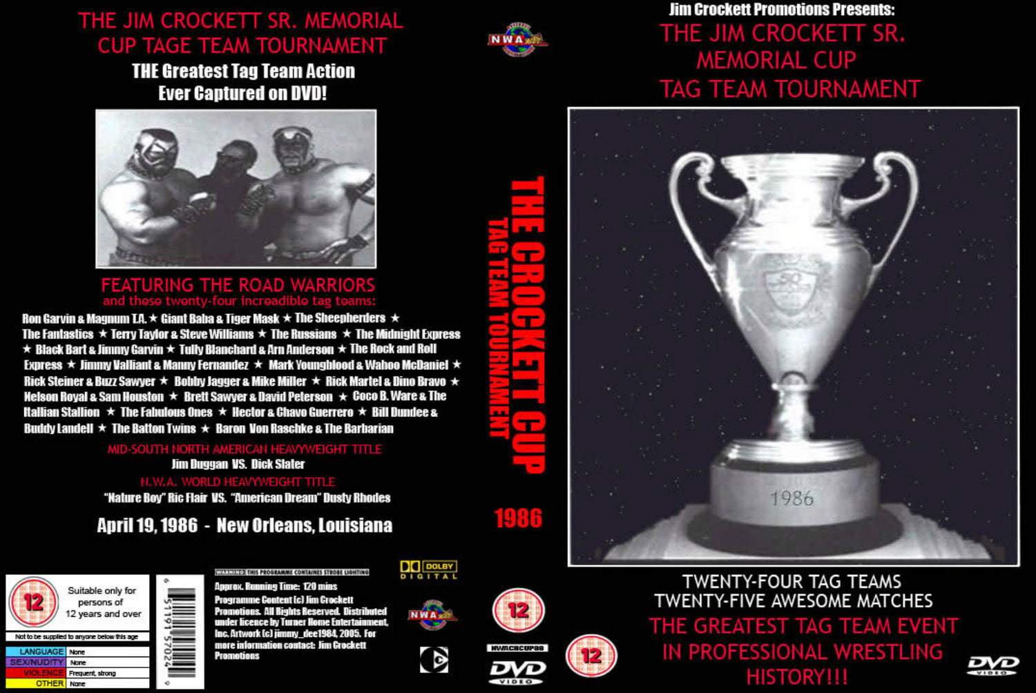 the jim crockett sr memorial cup tag team tournament 1986 DVDs & Videos Pwcatalog