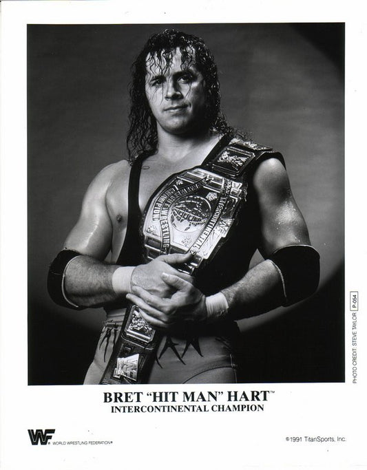 1991 WWF IC CHAMPION Bret "Hitman" Hart P054 b/w