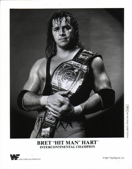 1991 WWF IC CHAMPION Bret "Hitman" Hart P054 b/w 